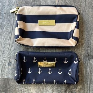 Jujube Pouch Set Blue Commodore Nautical Zipper Pouch Clutch Purse Set